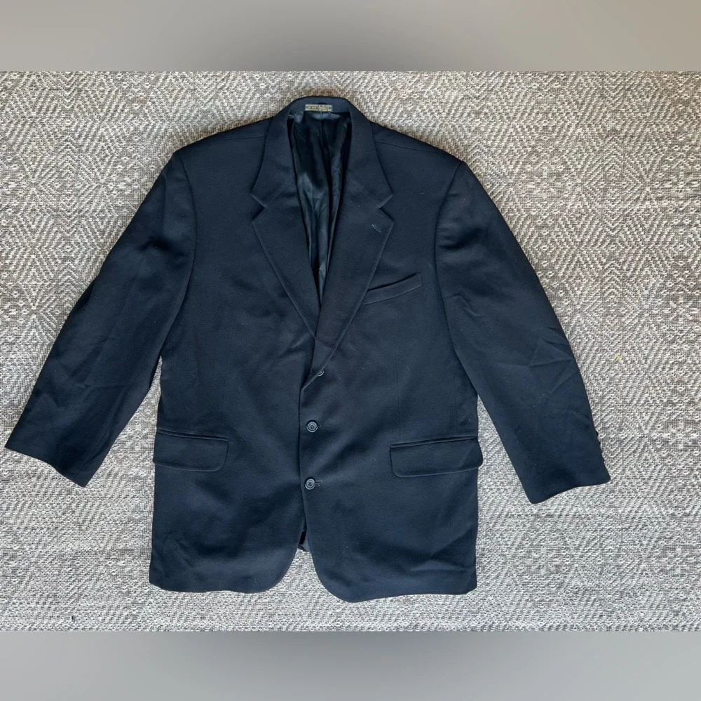 Oscar de la Renta‎ 50L Cashmere Wool Black Blazer Sport Coat Holiday